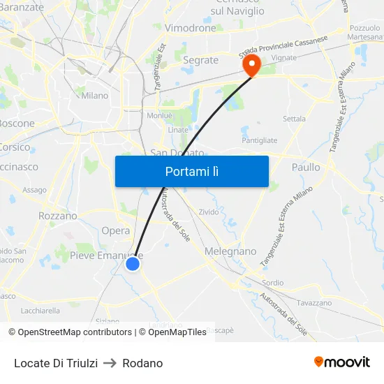 Locate Di Triulzi to Rodano map