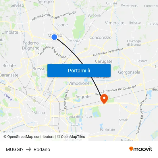 MUGGI? to Rodano map