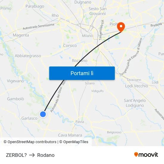 ZERBOL? to Rodano map