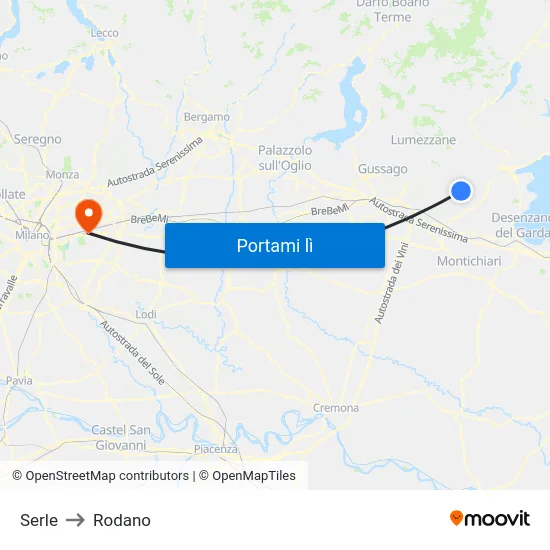 Serle to Rodano map
