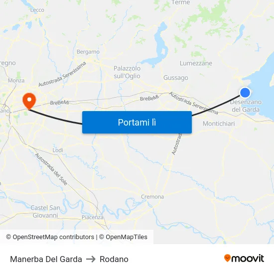 Manerba Del Garda to Rodano map