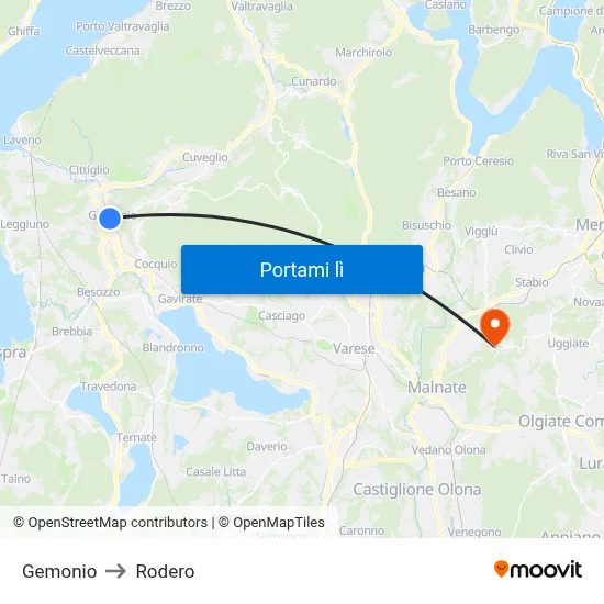 Gemonio to Rodero map