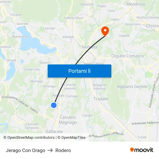 Jerago Con Orago to Rodero map