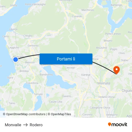 Monvalle to Rodero map
