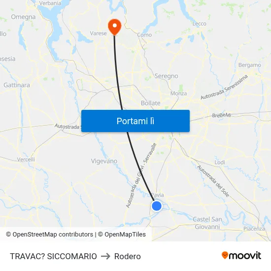 TRAVAC? SICCOMARIO to Rodero map