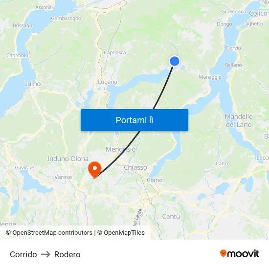 Corrido to Rodero map