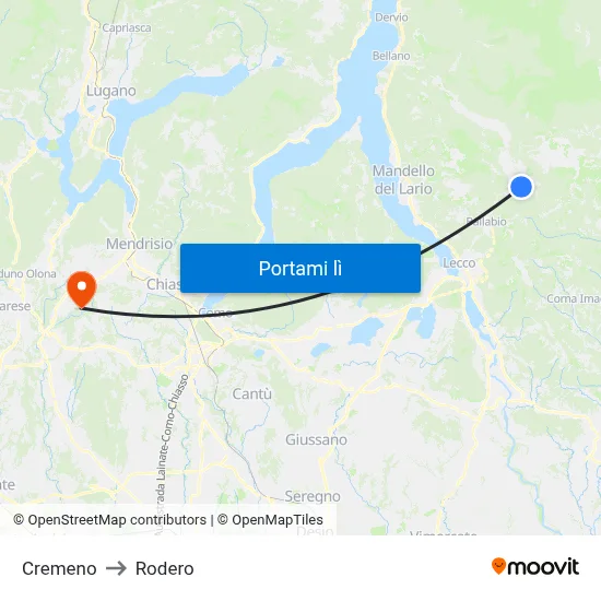 Cremeno to Rodero map