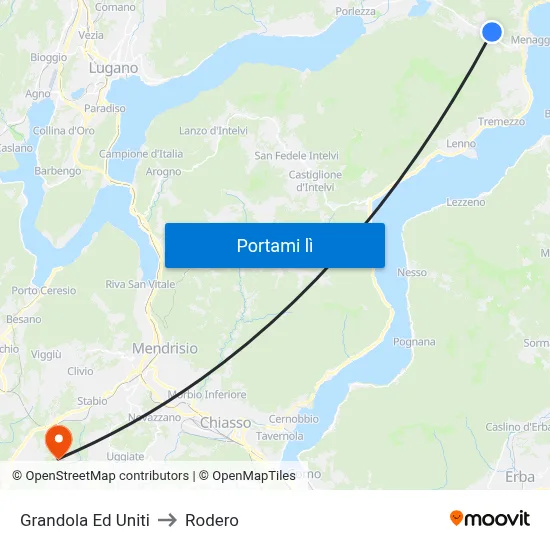 Grandola Ed Uniti to Rodero map