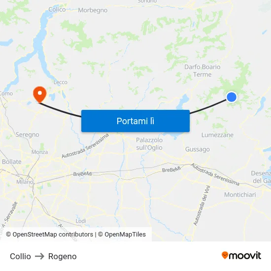 Collio to Rogeno map