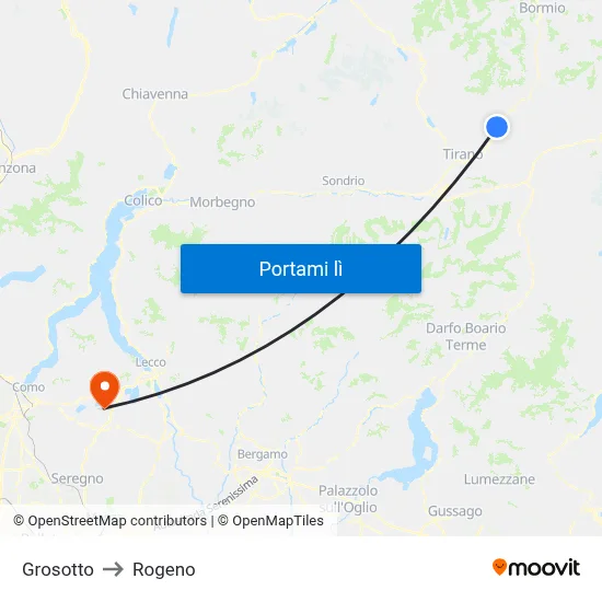 Grosotto to Rogeno map