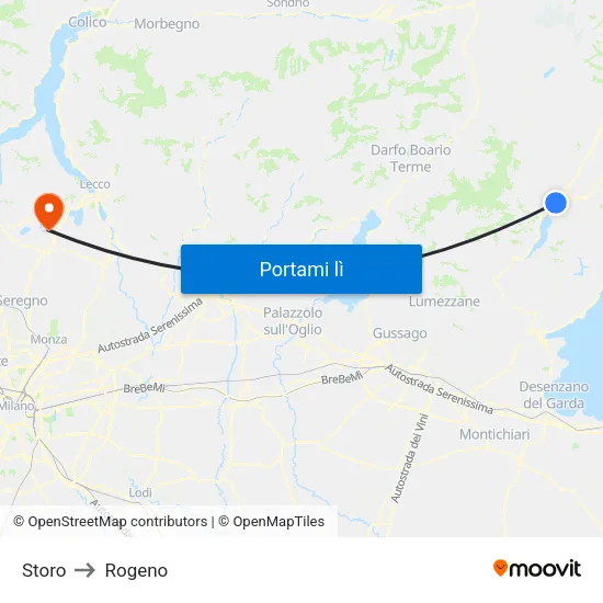 Storo to Rogeno map