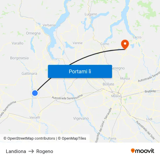 Landiona to Rogeno map