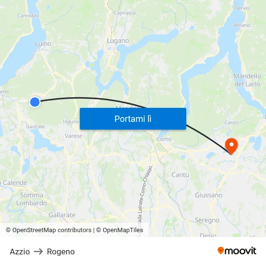 Azzio to Rogeno map