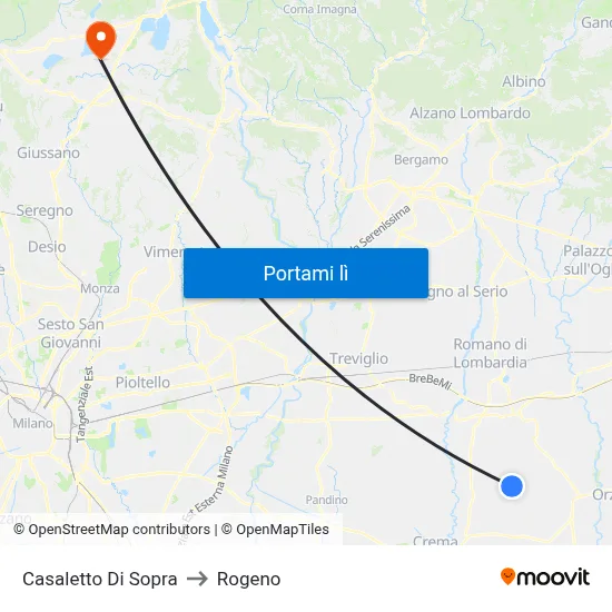 Casaletto Di Sopra to Rogeno map