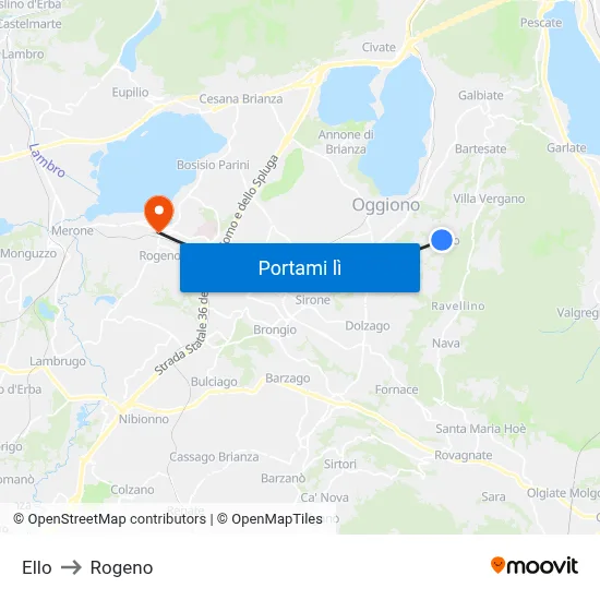 Ello to Rogeno map