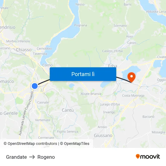 Grandate to Rogeno map