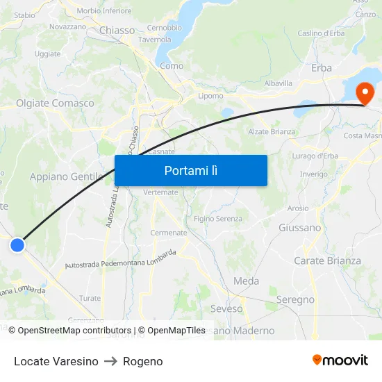 Locate Varesino to Rogeno map