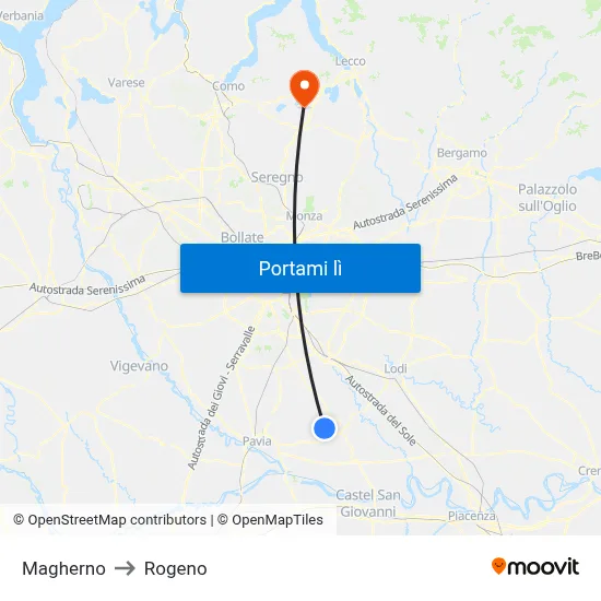 Magherno to Rogeno map
