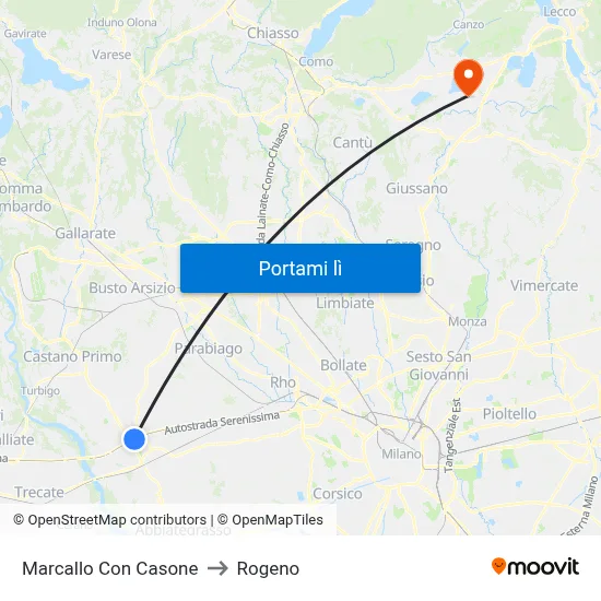 Marcallo Con Casone to Rogeno map
