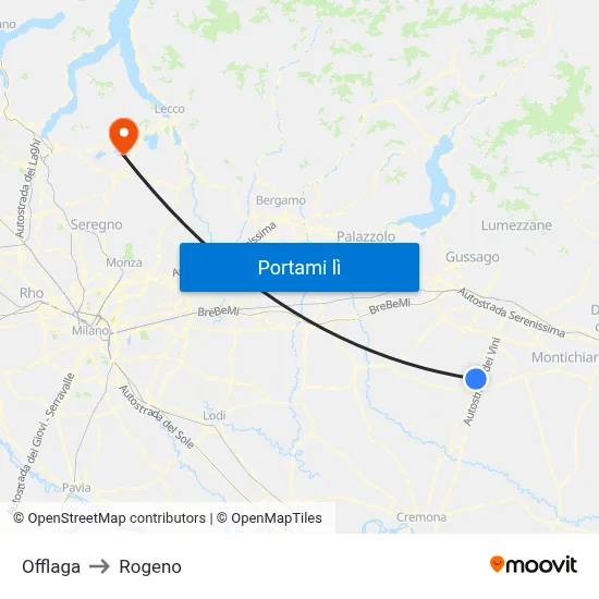 Offlaga to Rogeno map