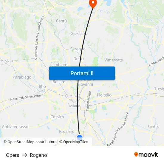 Opera to Rogeno map