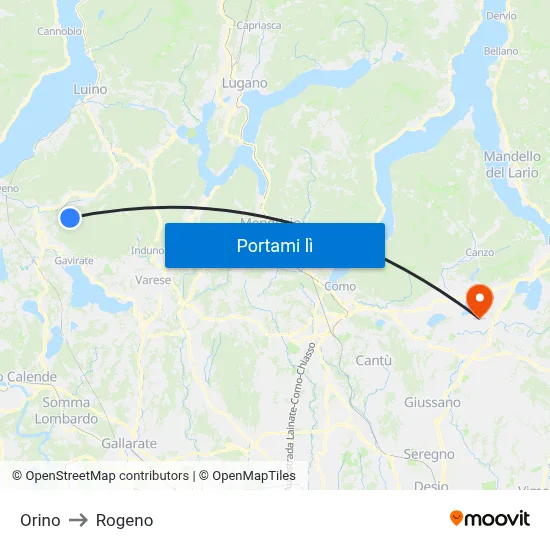 Orino to Rogeno map