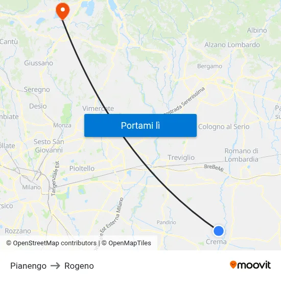 Pianengo to Rogeno map