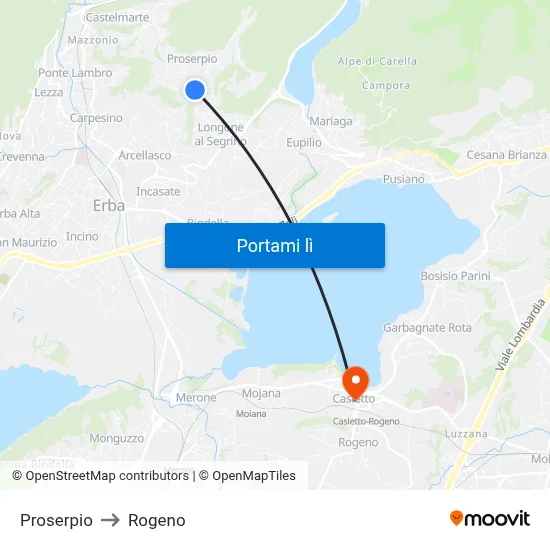 Proserpio to Rogeno map