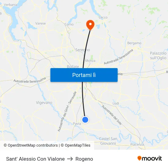 Sant' Alessio Con Vialone to Rogeno map