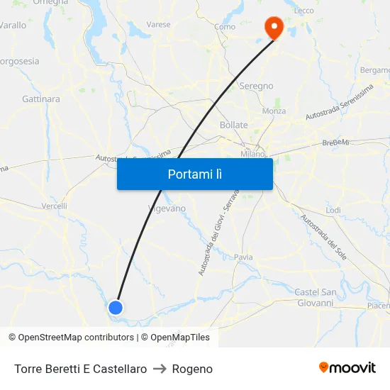 Torre Beretti E Castellaro to Rogeno map