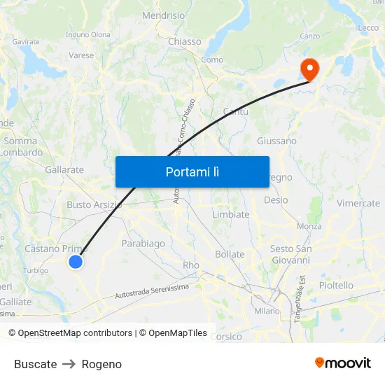 Buscate to Rogeno map
