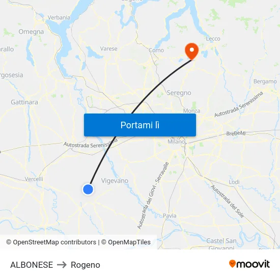 ALBONESE to Rogeno map