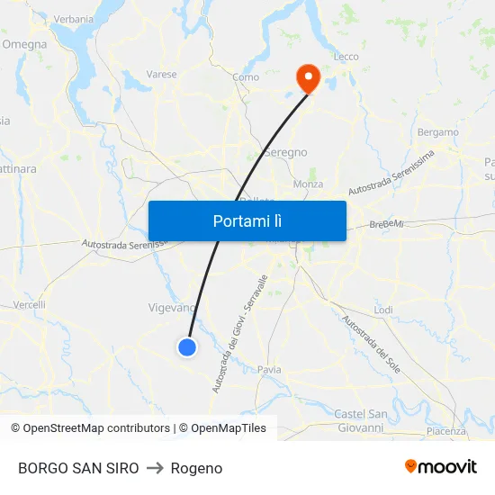 BORGO SAN SIRO to Rogeno map