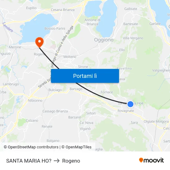 SANTA MARIA HO? to Rogeno map