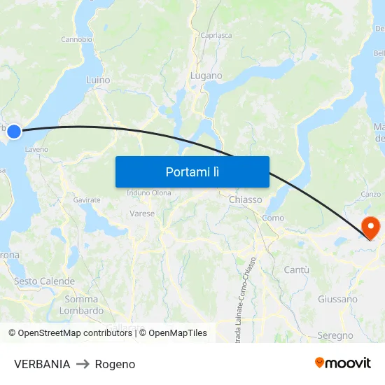 VERBANIA to Rogeno map
