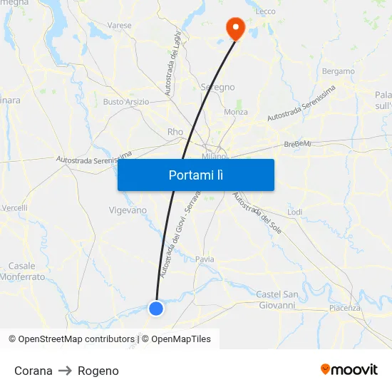Corana to Rogeno map