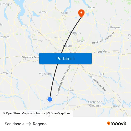 Scaldasole to Rogeno map
