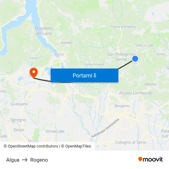 Algua to Rogeno map