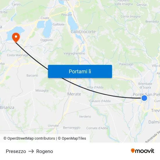 Presezzo to Rogeno map