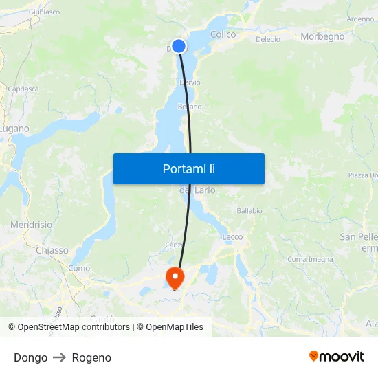 Dongo to Rogeno map