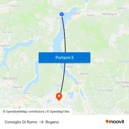 Consiglio Di Rumo to Rogeno map