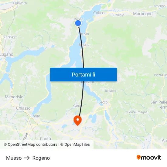 Musso to Rogeno map
