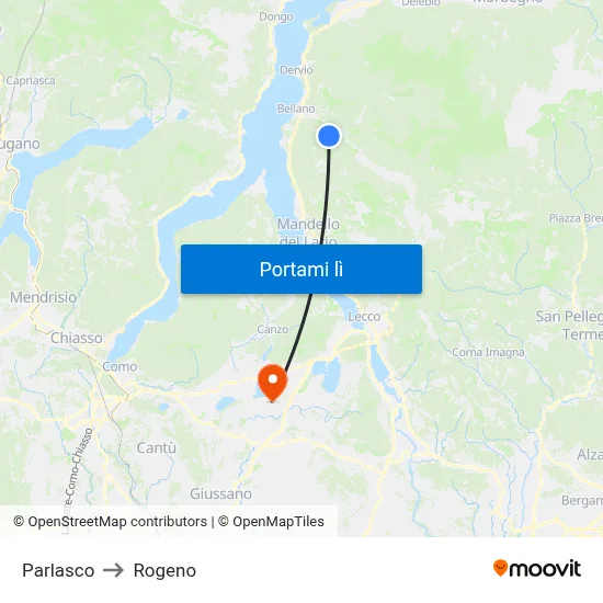 Parlasco to Rogeno map