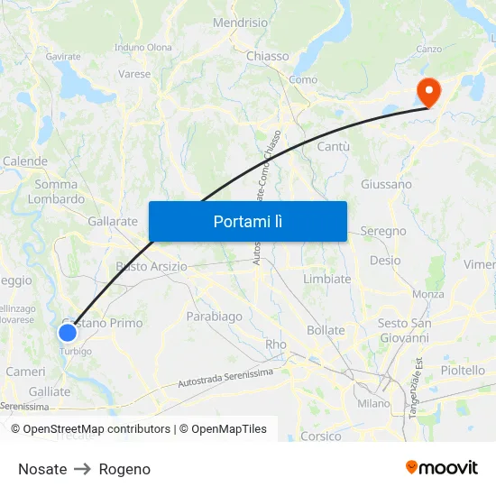 Nosate to Rogeno map