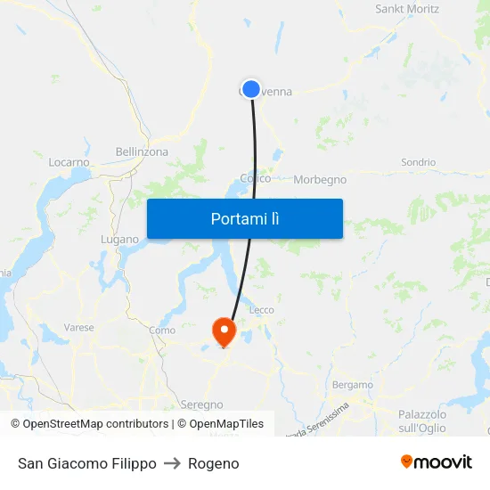 San Giacomo Filippo to Rogeno map