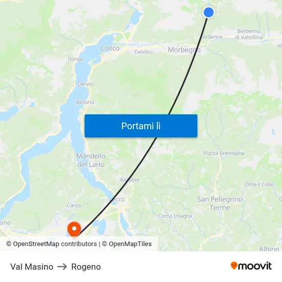 Val Masino to Rogeno map