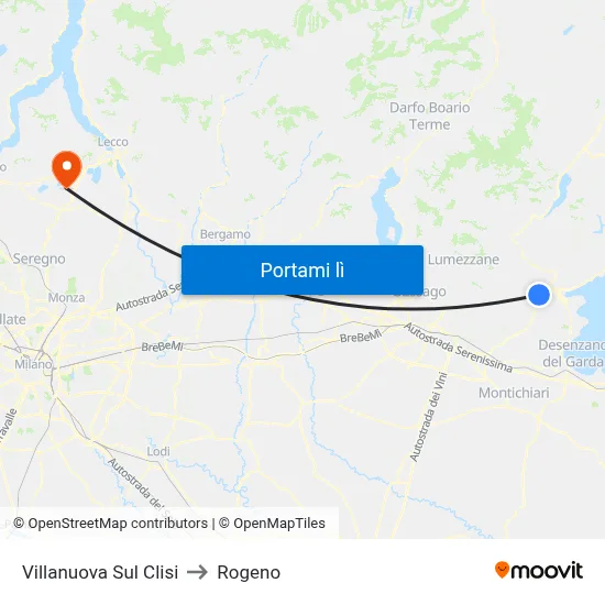 Villanuova Sul Clisi to Rogeno map