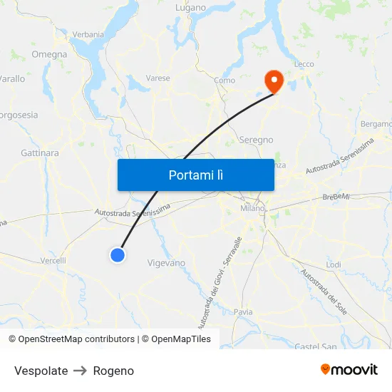 Vespolate to Rogeno map