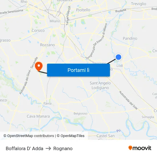 Boffalora D' Adda to Rognano map
