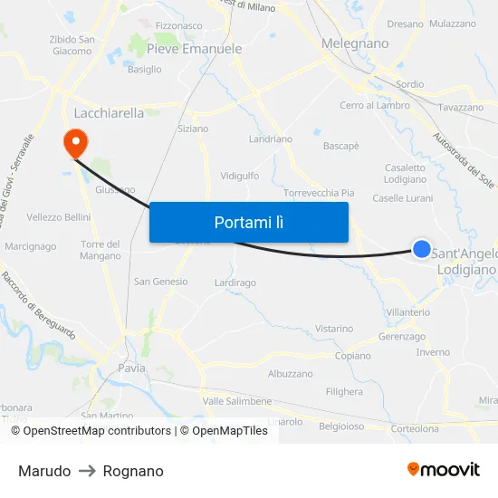 Marudo to Rognano map